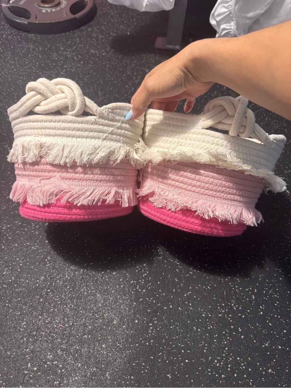 Kids Pink Ombre Fringe baskets